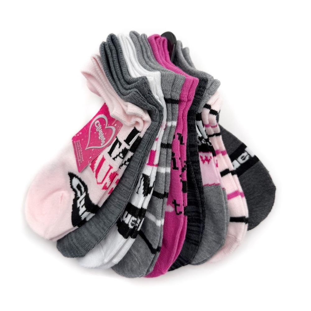 Clueless Movie Womens No Show Socks Pink Gray 90s As If Whatever Totally Cher